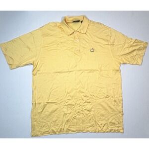 Masters Amen Corner Yellow Polo Shirt Pima 60s Two-Ply Double Mercerized Size XL